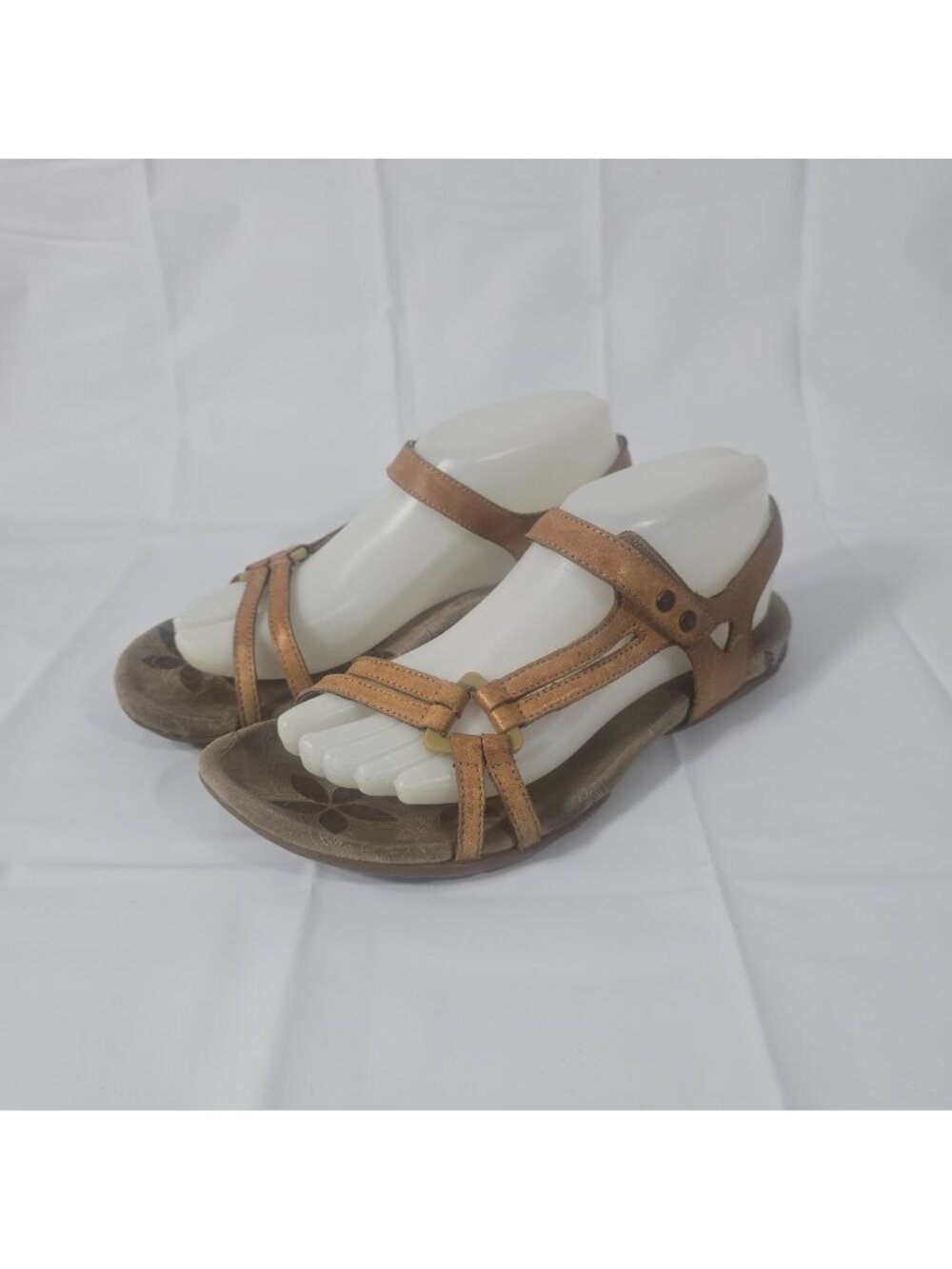 Abeo Biosystem Strappy Sandals Women Size 8 Brown Leather Vibram Sole Comfort